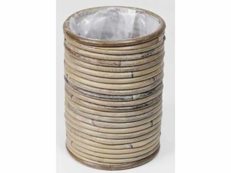 Basket Stripe D14H18CM Grey - Cylinder