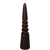 Candle Twisted Cone Wax Brown 5.5x5.5x25cm