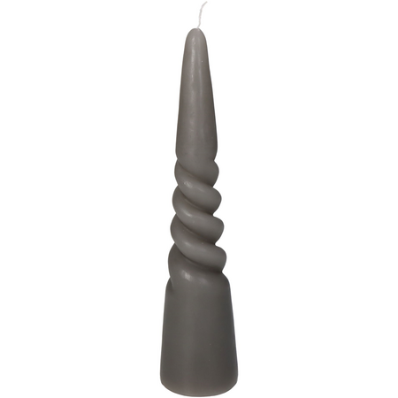 Candle Twisted Cone Wax Grey 5.5x5.5x25cm