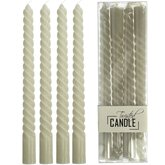 Candle Twisted Wax Ivory 7.8x2.5x26cm BOX/4 - afbeelding 1