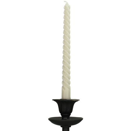 Candle Twisted Wax Ivory 7.8x2.5x26cm BOX/4 - afbeelding 2