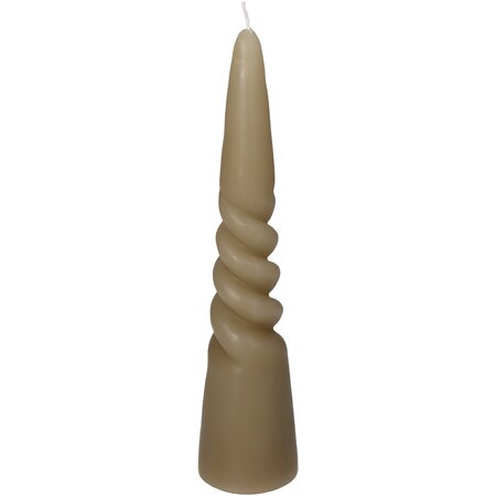 Drip Candle Twisted Cone Wax Beige 5.5x5.5x25cm - afbeelding 1