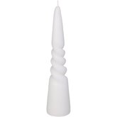 Drip Candle Twisted Cone Wax White 5.5x5.5x25cm - afbeelding 1