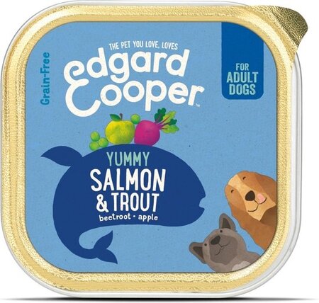 Edgard & Cooper, graanvrije kuipjes met zalm & forel voor volwassen honden - 150g