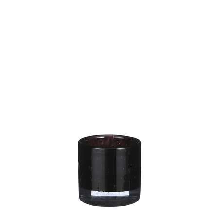 Estelle vaas cilinder recycled glas zwart - h8xd8,5cm
