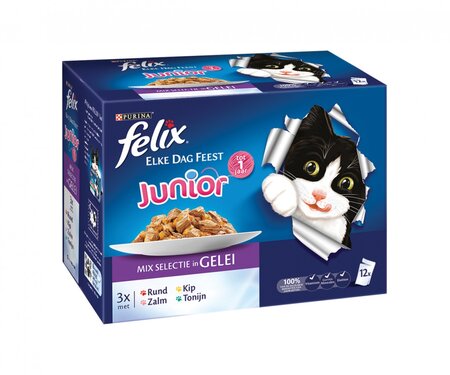 Felix pouch 12-pack elke dag feest kitten