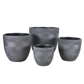 Fibre Clay Pot Donkergrijs - 35 x 35 x 33 cm - afbeelding 2