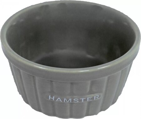 Boon hamster eetbak steen ribbel taupe 8 cm - afbeelding 1