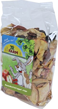 JR Farm knaagdier rozenbottel/appel chips 125 gram 04627