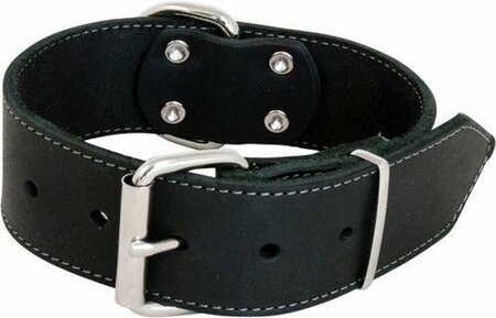 Jack And Vanilla GREASED LEATHER Wide Collar Black-50mmx75cm