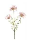 Kunstbloem Anemone seed spray x3 roze 65cm