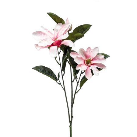 Kunstbloem Magnolia spray x3 roze 80cm