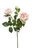 Kunstbloem Rose spray x3 58cm lt roze