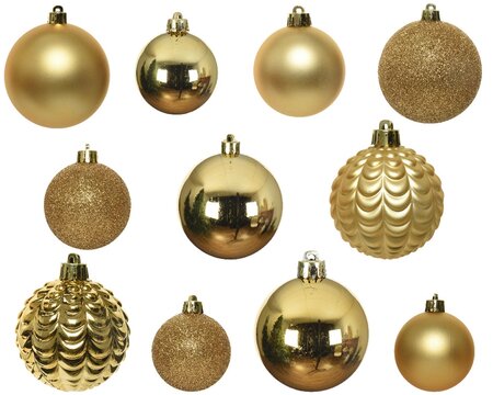 Kunststof Kerstballen Tube 100 stuks - Light Gold - afbeelding 2