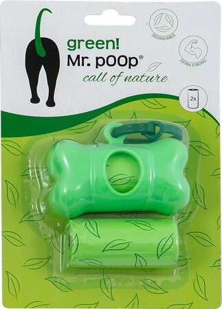 Mr.POOP GREEN! Dispenser green+2 Rolls-Green print