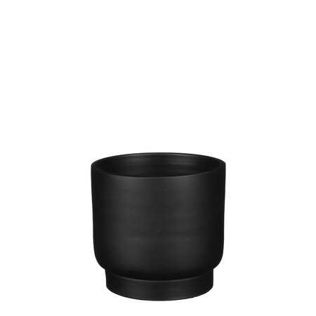 Riva cylinder pot rond zwart - h15xd17cm