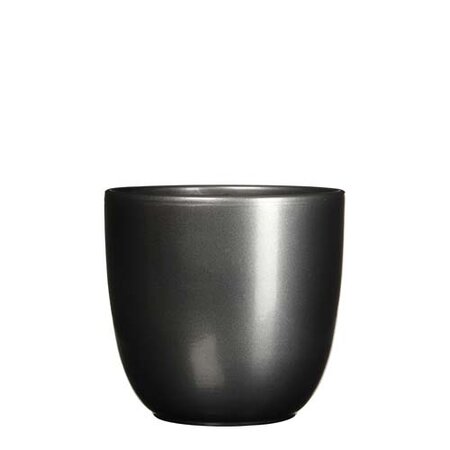 Tusca pot rond antraciet - h20xd22,5cm