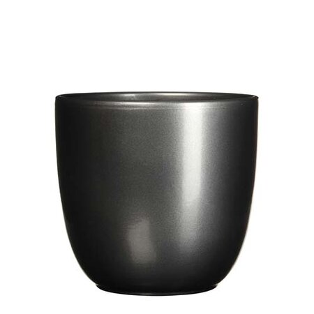 Tusca pot rond antraciet - h25xd28cm