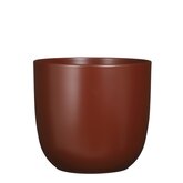 Tusca pot rond d.bruin mat - h25xd28cm