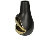 Vase Lip Fine Earthenware Black 15.5x10x17.5cm - afbeelding 3