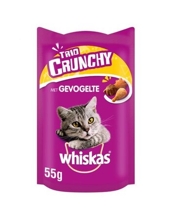 Whiskas Trio Crunchy Gevogelte 55g 1x6